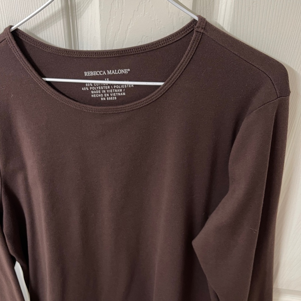Rebecca Malone Brown Long Sleeve Top